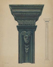 Cast Iron Pillar, 1935/1942. Creator: Vera Van Voris