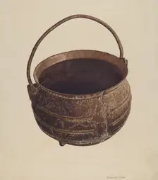 Cast Iron Pot, c. 1941. Creator: Margaret Golden