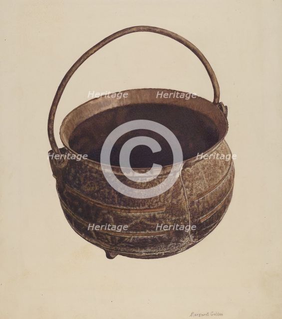 Cast Iron Pot, c. 1941. Creator: Margaret Golden.