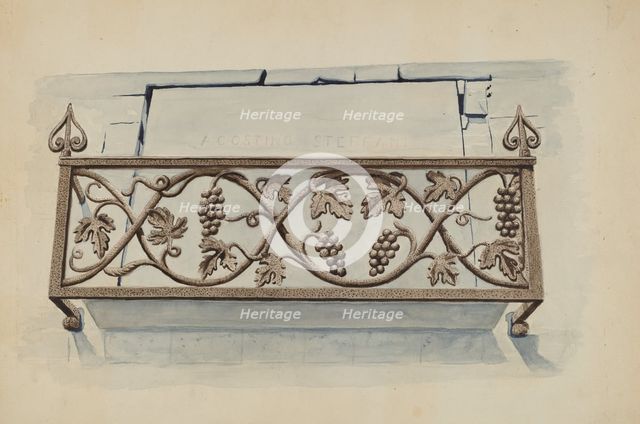 Cast Iron Railing, c. 1936. Creator: Lucien Verbeke.