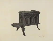 Cast Iron Stove, c. 1940. Creator: Edmond Lorts