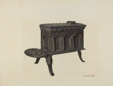 Cast Iron Stove, c. 1940. Creator: Edmond Lorts
