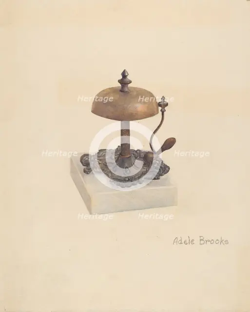 Cast Iron Table Bell, c. 1941. Creator: Adele Brooks.