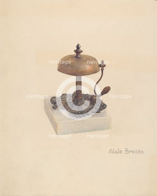 Cast Iron Table Bell, c. 1941. Creator: Adele Brooks.