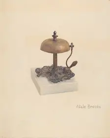 Cast Iron Table Bell, c. 1941. Creator: Adele Brooks