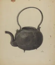 Cast Iron Tea Kettle, c. 1938. Creator: William Schmidt