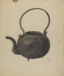 Cast Iron Tea Kettle, c. 1938. Creator: William Schmidt