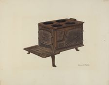 Cast Iron Toy Stove, c. 1939. Creator: Edmond Lorts