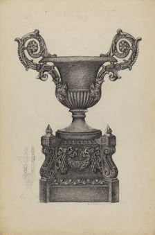 Cast Iron Urn, c. 1937. Creator: Austin L. Davison
