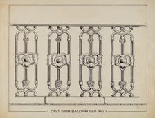 Cast Iron Window Balcony, c. 1936. Creator: Al Curry