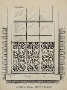 Cast Iron Window Grill, c. 1936. Creator: Thomas Byrne