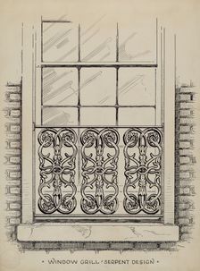 Cast Iron Window Grill, c. 1936. Creator: Thomas Byrne