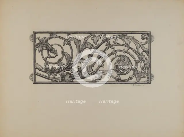 Cast Iron Window Grille, 1937. Creator: Austin L. Davison.