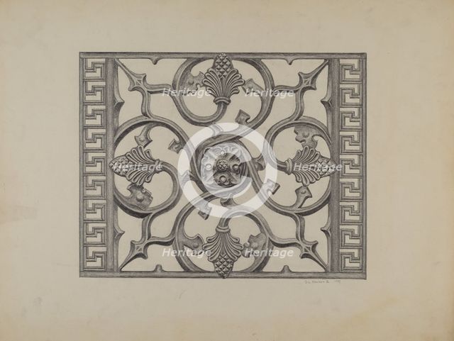 Cast Iron Window Grille, 1937. Creator: Austin L. Davison.