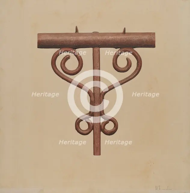 Cast Iron Window Railing, c. 1939. Creator: Harley Kempter.