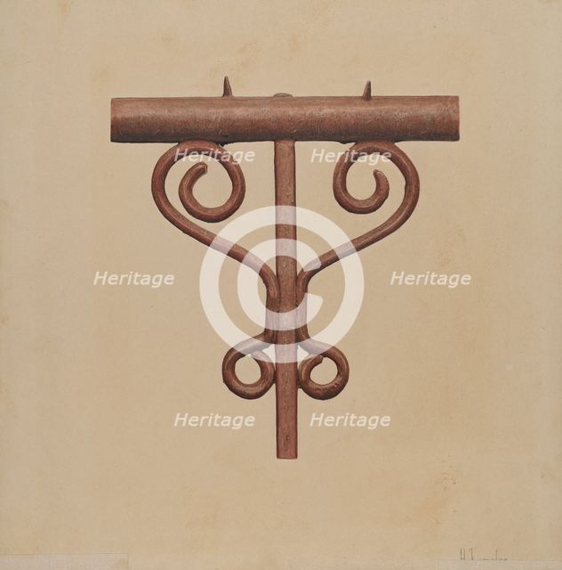 Cast Iron Window Railing, c. 1939. Creator: Harley Kempter.