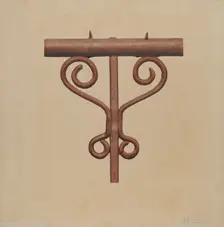 Cast Iron Window Railing, c. 1939. Creator: Harley Kempter