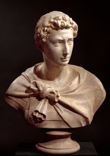Cast of the bust from the statue of Donatello's St George for Orsanmichele... (c1417), c1880s. Creator: D Brucciani & Co