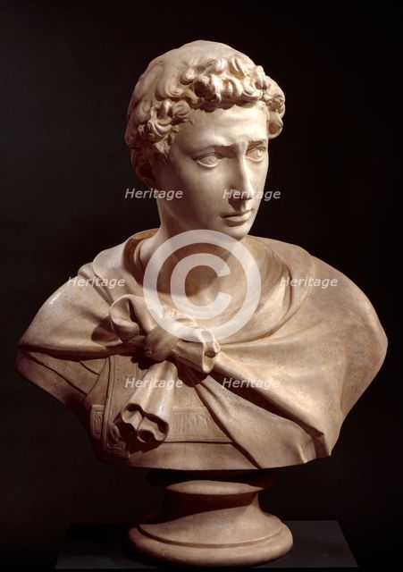 Cast of the bust from the statue of Donatello's St George for Orsanmichele... (c1417),  c1880s. Creator: D Brucciani & Co.