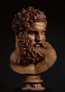 Cast of the Head of the Farnese Hercules, (19th century?). Creator: Unknown