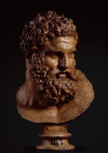 Cast of the Head of the Farnese Hercules, (19th century?). Creator: Unknown