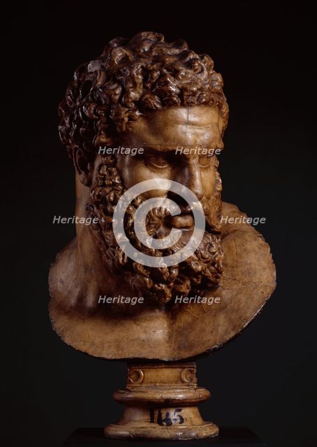 Cast of the Head of the Farnese Hercules, (19th century?). Creator: Unknown.