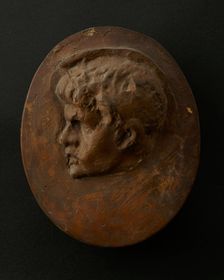 Cast of the head of a non-Roman auxiliary with large nose. Creator: Unknown