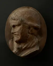 Cast of the head of a wounded Roman auxiliary, AD 106-113. Creator: Unknown