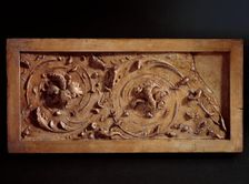 Cast of the left side of the decorated dado of the tomb of Ascanio Sforza, 1505, (19th century?). Creator: Unknown
