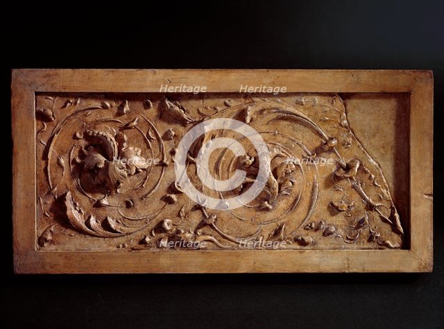 Cast of the left side of the decorated dado of the tomb of Ascanio Sforza, 1505, (19th century?).  Creator: Unknown.