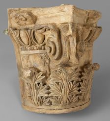 Cast of two sides of an Asiatic composite capital, late 18th century-early 19th century. Creator: Unknown