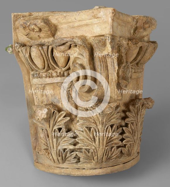 Cast of two sides of an Asiatic composite capital, late 18th century-early 19th century. Creator: Unknown.