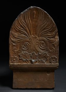 Cast of upper part of shaft and palmette of the stele of Menistrate. Creator: Unknown