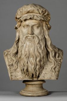 Cast of a bust of Leonardo da Vinci, c1860. Creator: Unknown