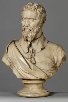 Cast of a bust of Michelangelo, before 1868. Creator: Unknown