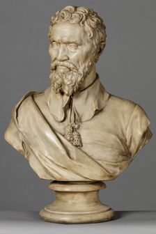 Cast of a bust of Michelangelo, before 1868. Creator: Unknown