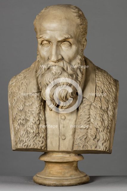 Cast of a bust of Titian, before 1868.  Creator: Unknown.
