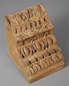 Cast of a corner of cornice, Domitian's Palace, late 18th century. Creator: Unknown