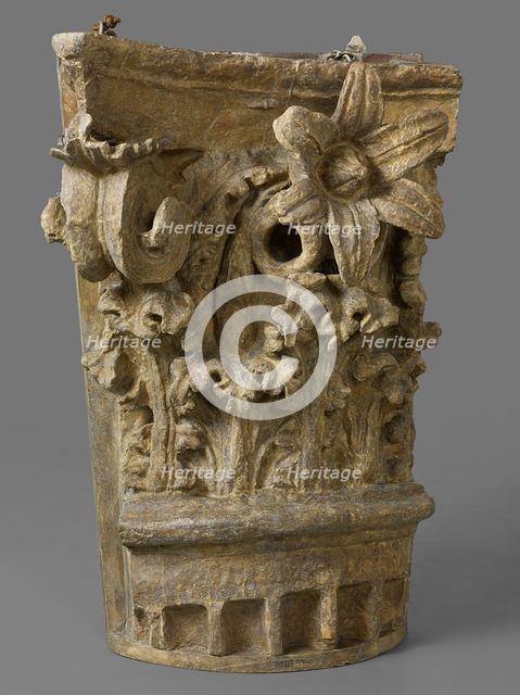 Cast of a Corinthian capital with top of fluted column, late 18th century-early 19th century. Creator: Unknown.