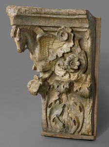 Cast of a Corinthian pilaster capital with Pegasus volutes..., late 18th century/early 19th century. Creator: Unknown