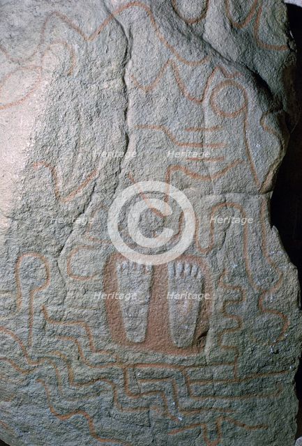 Cast of a slab from the Tumulus of Petit-mont, Prehistoric. Artist: Unknown