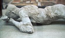 Cast of a victim of the eruption of Vesuvius, 1st century. Creator: Unknown