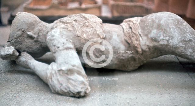 Cast of a young woman who died in the eruption of Vesuvius, 1st century. Artist: Unknown