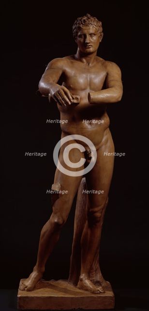 Cast of Apoxyomenos, (c370-300BC),  late 19th century. Creator: D Brucciani & Co.