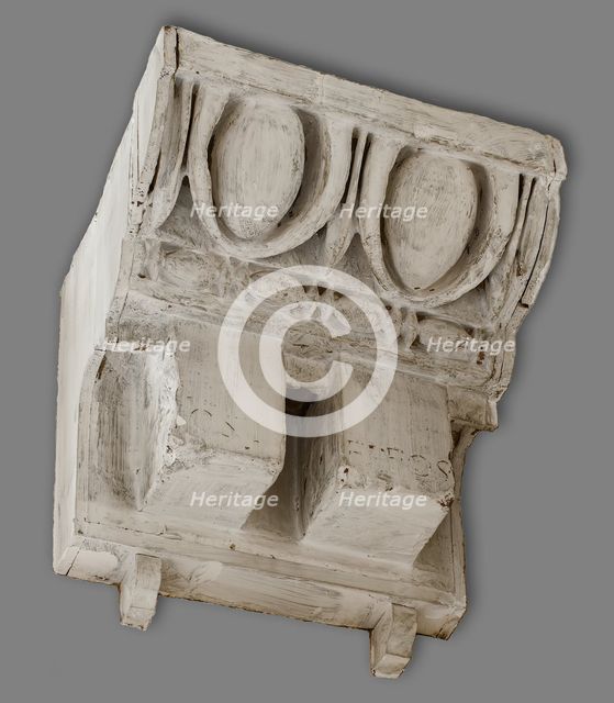 Cast of area of cornice with egg-and-dart, bead-and-reel, and dentils..., ?late 18th century.  Creator: Unknown.