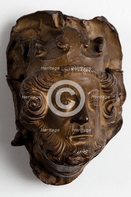 Cast of bearded male head with crown, possibly from Lichfield Cathedral. Creator: Unknown.
