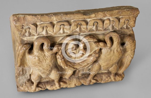 Cast of console with two swans, late 18th century-early 19th century. Creator: Unknown.