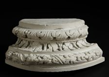 Cast of column base decorated with deeply drilled leaves. Creator: Unknown