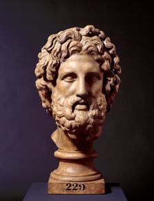 Cast of Colossal head of Asklepios, c325-300 BC, (19th century). Creator: Unknown
