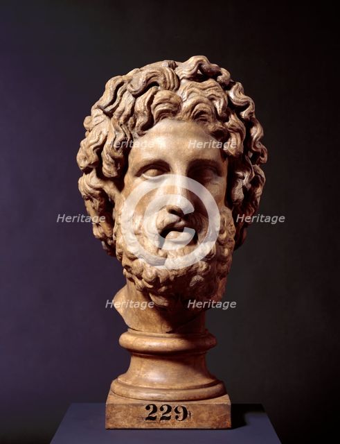 Cast of Colossal head of Asklepios, c325-300 BC, (19th century). Creator: Unknown.
